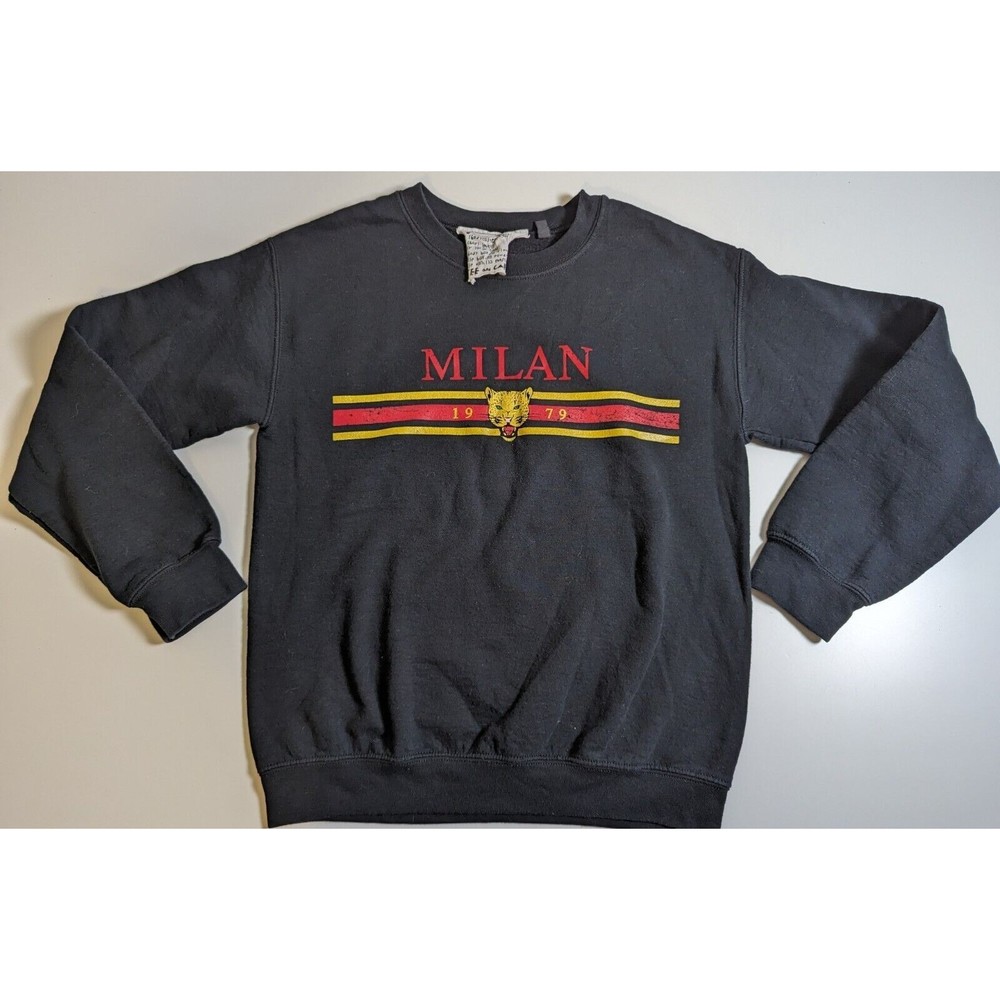 Tee And Cake Leopard Cheetah Milan 1979 Black Sweatshirt Size Small
